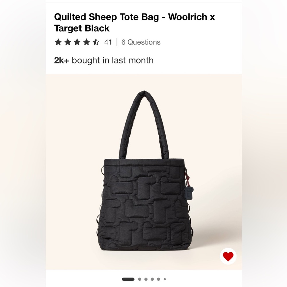 NWT Woolrich X Target quilted sheep bag